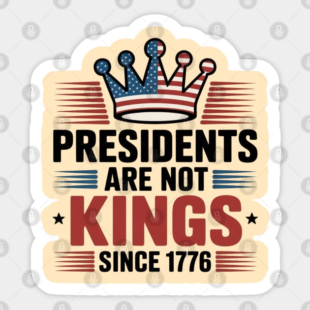 No-kings-in-america Sticker by Creatifly Graphic Tees